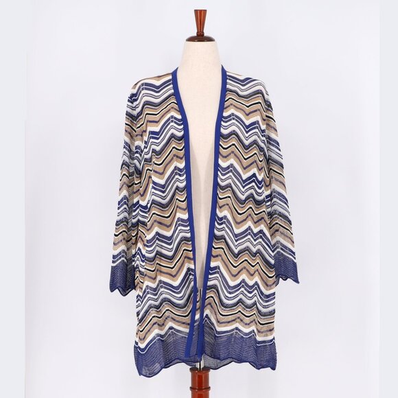 CHICO'S Travelers Collection Zig Zag Stitch Cardigan Size 3/ XL - Picture 3 of 7